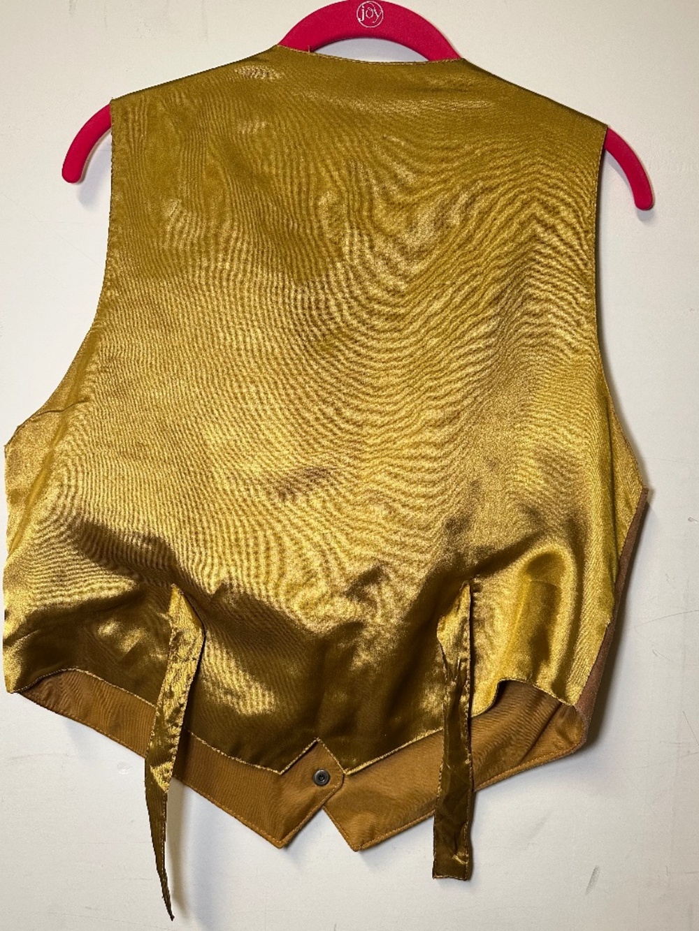 Vintage Tan Leather and Gold Western Style Suede Vest by Katch Me Size Medium - Picture 10 of 12